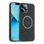 For iPhone 11 Magsafe Leather Texture Phone Case(Black)