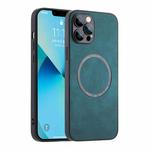For iPhone 11 Pro Max Magsafe Leather Texture Phone Case(Green)
