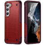 For Samsung Galaxy S21 FE 5G 2 in 1 Soft TPU Hard PC Phone Case(Red Rose Red)