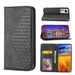 For Xiaomi 12T/12T Pro/Redmi K50 Ultra Cubic Grid Calf Texture Magnetic Closure Leather Phone Case(Black)