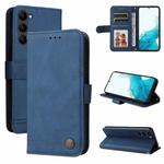 For Samsung Galaxy S23 5G Skin Feel Life Tree Metal Button Leather Phone Case(Blue)