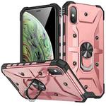 For iPhone X / XS Ring Holder Phone Case(Rose Gold)