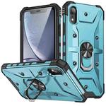 For iPhone XR Ring Holder Phone Case(Light Blue)