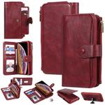 For iPhone XR Multifunctional Retro Detachable Magnetic Horizontal Flip Leather Case with Card Slots & Holder & Wallet & Photo Frame(Red)