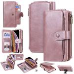 For iPhone XR Multifunctional Retro Detachable Magnetic Horizontal Flip Leather Case with Card Slots & Holder & Wallet & Photo Frame(Rose Gold)