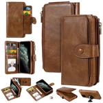 For iPhone 11 Pro Multifunctional Retro Detachable Magnetic Horizontal Flip Leather Case with Card Slots & Holder & Wallet & Photo Frame(Brown)
