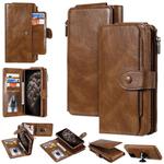 For iPhone 11 Pro Max Multifunctional Retro Detachable Magnetic Horizontal Flip Leather Case with Card Slots & Holder & Wallet & Photo Frame(Brown)