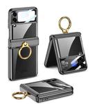 For Samsung Galaxy Z Flip4 GKK Magnetic Folding Phantom Rotary Phone Case with Ring Holder(Black)
