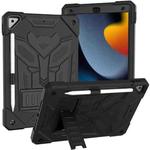 For iPad 10.2 2019/2020/2021 Bumblebee Silicone+PC Shockproof Tablet Case with Holder(Black)