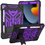 For iPad 10.2 2019/2020/2021 Bumblebee Silicone+PC Shockproof Tablet Case with Holder(Black Purple)