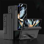 For Samsung Galaxy Z Fold4 GKK Integrated Magnetic Full Coverage Phone Case with Pen Drawer(Black)