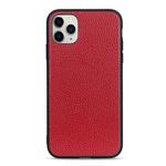 For iPhone 11 Litchi Texture Genuine Leather Folding Protective Case(Red)