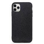 For iPhone 11 Pro Max Litchi Texture Genuine Leather Folding Protective Case(Black)
