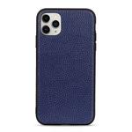 For iPhone 11 Pro Max Litchi Texture Genuine Leather Folding Protective Case(Blue)