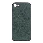 For iPhone SE 2022 / SE 2020 Litchi Texture Genuine Leather Folding Protective Case(Green)