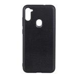 For Galaxy A11 Litchi Texture Genuine Leather Folding Protective Case(Black)