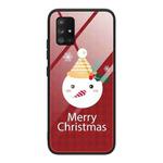 For Samsung Galaxy A71 4G Christmas Glass Phone Case(Snowman)