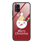 For Samsung Galaxy A51 4G Christmas Glass Phone Case(Snowman)