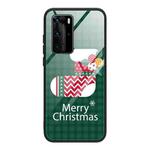 For Huawei P40 Christmas Glass Phone Case(Christmas Socks)
