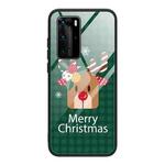 For Huawei P40 Christmas Glass Phone Case(Deer Head)