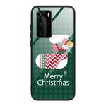 For Huawei P40 Pro / P40 Pro+ Christmas Glass Phone Case(Christmas Socks)