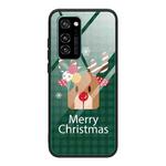 For Honor V30 Christmas Glass Phone Case(Deer Head)