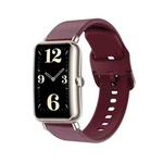 For Huawei B3 Color Buckle Silicone Watch Band(Wine Red)