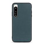 For Sony Xperia 5 IV Accurate Hole Lambskin Texture Genuine Leather Phone Case(Green)