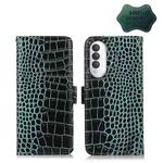 For Honor X20 SE Crocodile Top Layer Cowhide Leather Phone Case(Green)