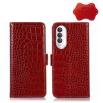 For Xiaomi Redmi A1+ Crocodile Top Layer Cowhide Leather Phone Case(Red)