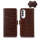 For Xiaomi Redmi A1+ Crocodile Top Layer Cowhide Leather Phone Case(Brown)