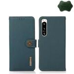 For Sony Xperia 5 IV KHAZNEH Custer Genuine Leather RFID Phone Case(Green)
