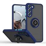For Samsung Galaxy S23 5G Q Shadow I Ring Kickstand PC and TPU Hybrid Phone Case(Royal Blue)