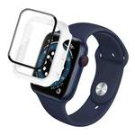For Apple Watch Series 8 41mm imak PC Frame Case with Tempered Glass Film(White)
