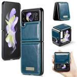 For Samsung Galaxy Z Flip4 CaseMe 003 Crazy Horse Texture Leather Phone Case(Blue)
