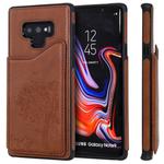 For Galaxy Note 9 Cat Tree Embossing Pattern Shockproof Protective Case with Card Slots & Photo Frame & Holder(Brown)