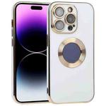 For iPhone 14 Pro Max Electroplated TPU Phone Case(White)
