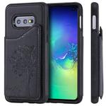 For Galaxy S10e Cat Tree Embossing Pattern Shockproof Protective Case with Card Slots & Photo Frame & Holder(Black)