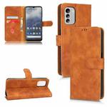 For Nokia G60 Skin Feel Magnetic Flip Leather Phone Case(Brown)