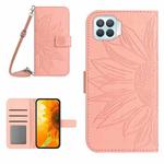 For OPPO A73 4G Skin Feel Sun Flower Pattern Flip Leather Phone Case with Lanyard(Pink)