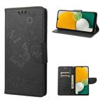 For Samsung Galaxy A14 5G Butterfly Embossed Horizontal Flip Leather Phone Case(Black)