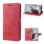 For Xiaomi 12T / 12T Pro / Redmi K50 Ultra Butterfly Embossed Horizontal Flip Leather Phone Case(Red)