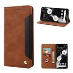 For Google Pixel 7 Pro 5G Skin Feel Splicing Leather Phone Case(Brown)