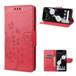 For Google Pixel 7 Pro 5G Butterfly Flower Pattern Flip Leather Phone Case(Red)