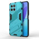For Honor X8 5G Punk Armor PC + TPU Phone Case with Holder(Blue)
