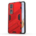 For Honor 90 Pro Punk Armor PC + TPU Phone Case with Holder(Red)