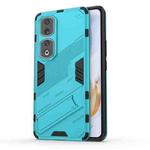 For Honor 90 Pro Punk Armor PC + TPU Phone Case with Holder(Blue)