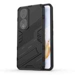 For Honor 90 Punk Armor PC + TPU Phone Case with Holder(Black)