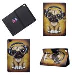 For iPad mini  2 / 3 / 4 / 5 Horizontal Painted Flat Leather Case with Sleep Function & Pen Cover & Card Slot & Holder(Shar Pei)
