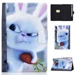 For Galaxy Tab S6 T860 Horizontal Painted Flat Leather Case with Sleep Function & Pen Cover & Card Slot & Holder(White Rabbit)
